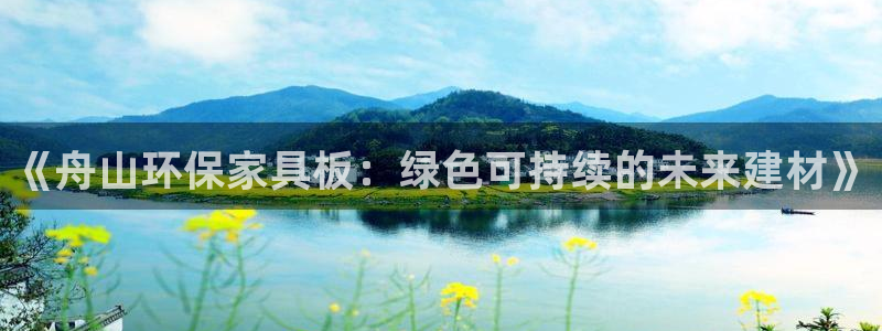杏耀注册开户：《舟山环保家具板：绿色可持续的未来建材》